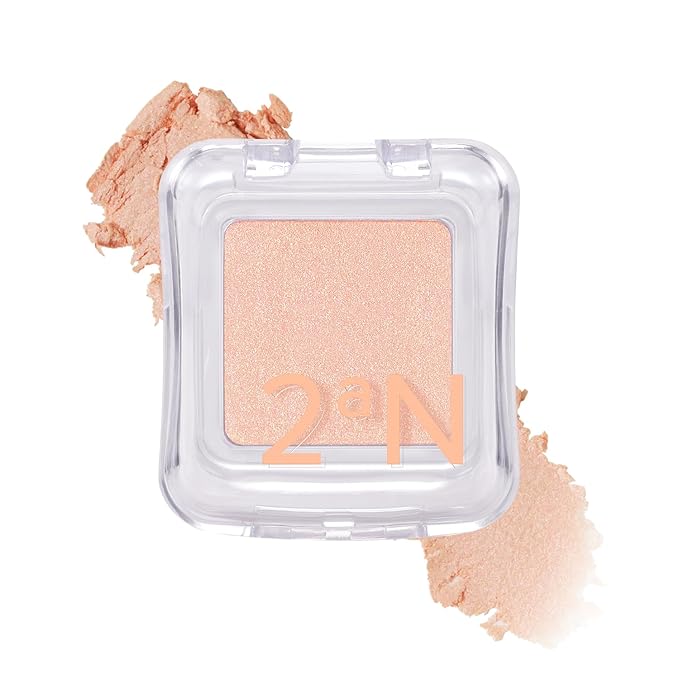 2aN Pure Glash Highlighter OR01 Peach Beam – Glass-Like Sheen Powder Highlighter for a Natural, Radiant Glow | Buildable, Long-Lasting, Lightweight Formula-FemmiqueWomen