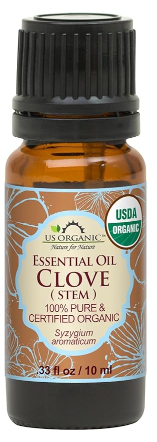 US Organic 100% Pure Clove Stem Essential Oil - USDA Certified Organic, Steam Distilled (10 ml)-FemmiqueWomen