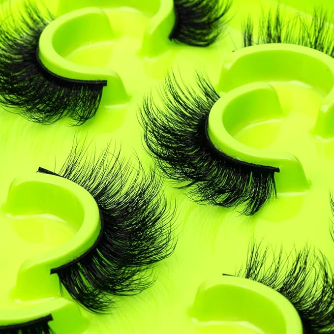 HBZGTLAD 6 Pairs Fluffy False Eyelashes Natural Faux Mink Strip 3D Lashes Pack(3DQG-114)-FemmiqueWomen