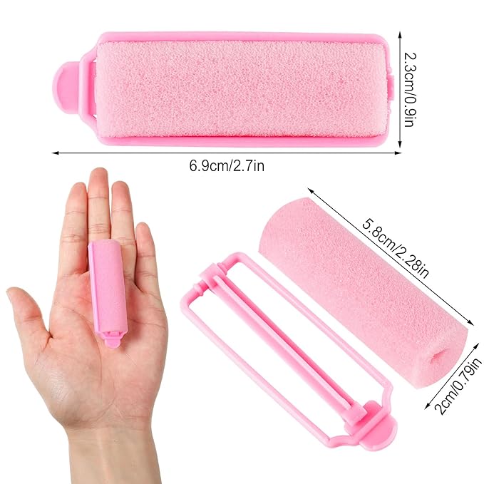 12 Pcs Foam Sponge Hair Rollers 2.4 Inch Hair Curlers to Sleep In Soft Sleep Rollers for Curls Style Heatless Curler Hair Christmas Party Hairstyles-FemmiqueWomen