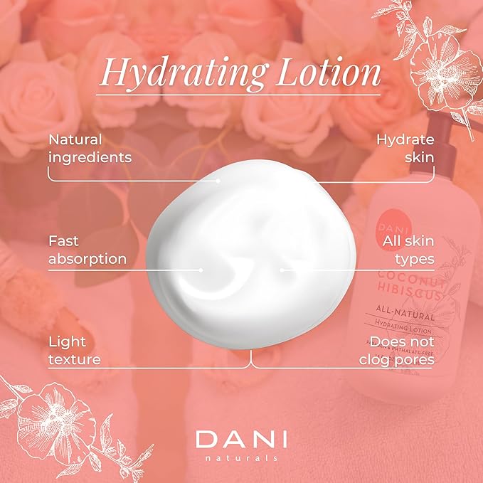 Naturals Hand & Body Lotion - Coconut Hibiscus Scented, Moisturizing & Nourishing Lotion for Dry Skin, Deep Hydration with Natural & Organic Ingredients, Paraben-Free, Vegan & Cruelty-Free, 12 Oz-FemmiqueWomen