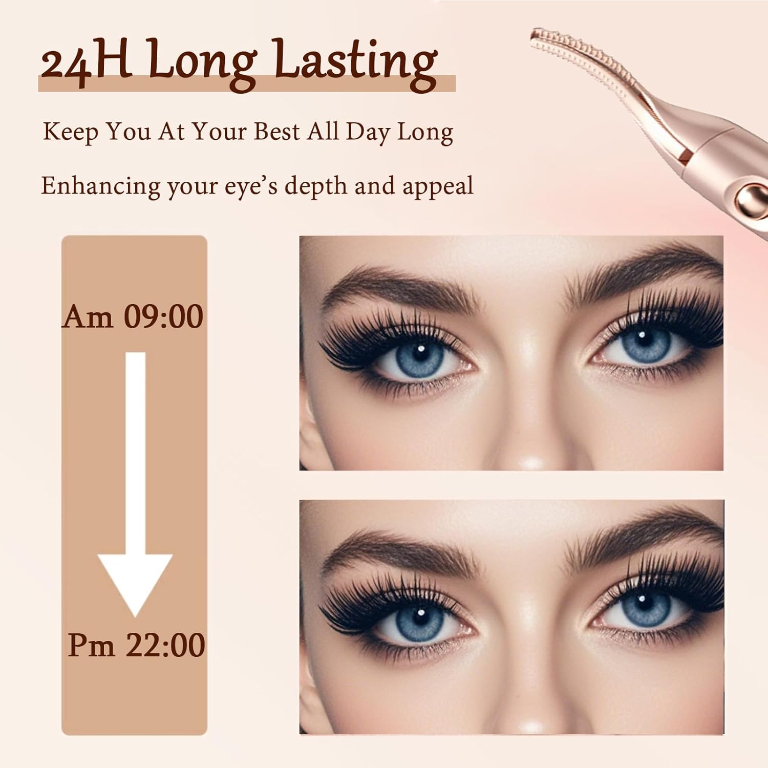 2 in 1 Heated Eyelash Curlers and Eyebrow Trimmer for Women, Electric Eyelash Curler with 2 Temperature Modes Anti-Burn USB Rechargeable Heated Eyelash Curler, Ideal Gift for Women WF915-FemmiqueWomen