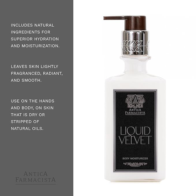 Antica Farmacista Body Moisturizer - Moisturizing Scented Lotion - Premium Body Moisturizer - Luxury Gift for Women & Men - Hand & Skin Hydration - Liquid Velvet, 10 Fl Oz-FemmiqueWomen