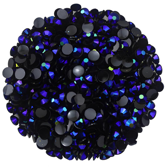 2250 Pcs SS16 4mm AB Flatback Rhinestones for Nails Art Crafts Glitter Round Shine Gems Crystals DIY Clothes Shoes （Black-Bottom Sapphire AB）-FemmiqueWomen