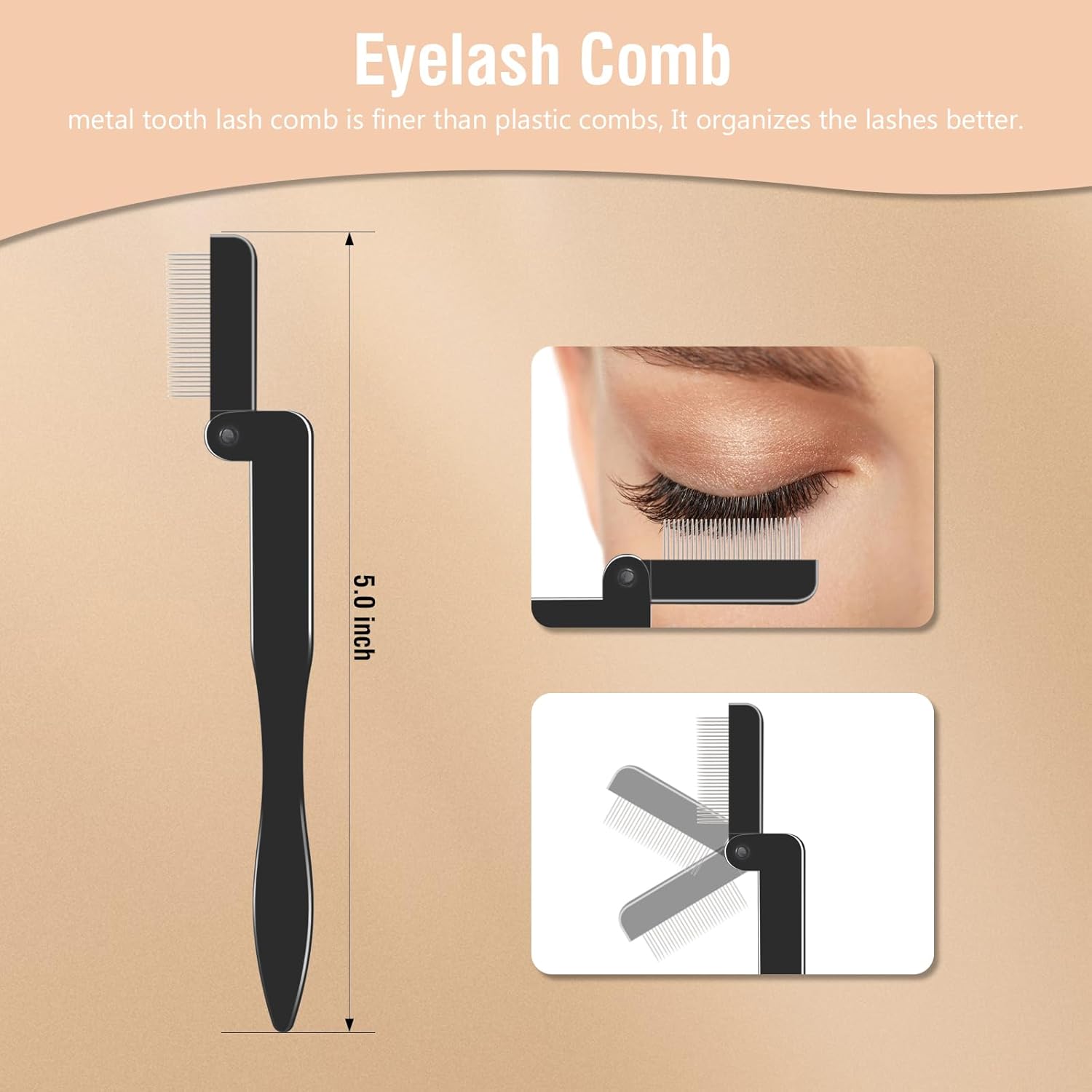 3PCS Eyelash Comb Lash Separator Brow Brush & Eyebrow Spoolie for Removes Clump Mascara-FemmiqueWomen