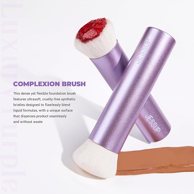 Jessup Foundation Brush for Liquid Makeup, Face Kabuki Makeup Brush for Contour Powder Blush and Bronzer, Ultra-Soft Fiber Perfect for Blending Liquid AS003-FemmiqueWomen