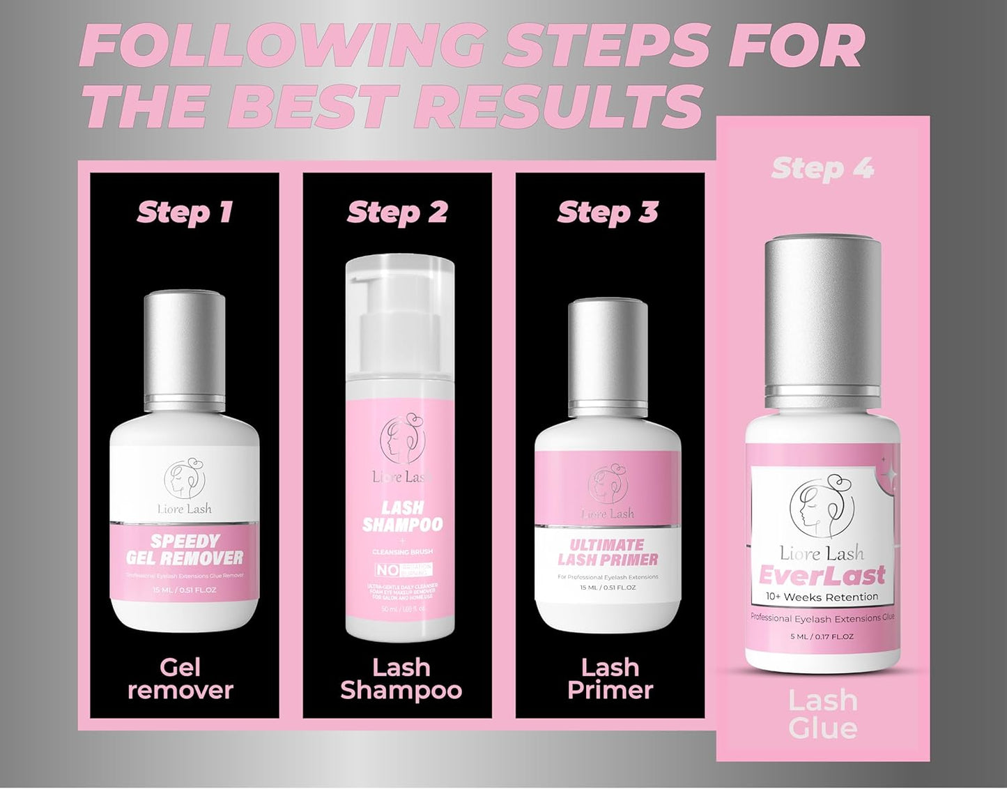 Everlast Strong Eyelash Extension Glue Liore Lash/Retention - 10 Weeks/ 0.5-1 Sec Fast Dry/Black Adhesive/Professional Supplies for Classic/Volume Lashes-FemmiqueWomen