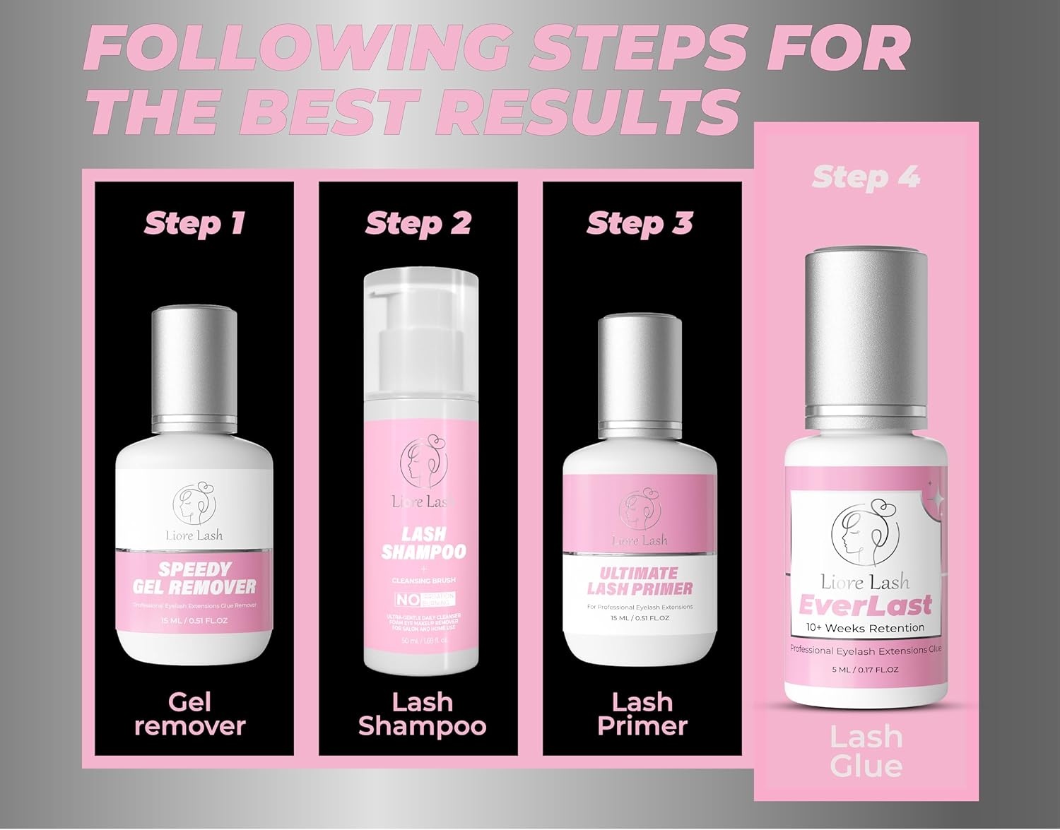 Everlast Strong Eyelash Extension Glue Liore Lash/Retention - 10 Weeks/ 0.5-1 Sec Fast Dry/Black Adhesive/Professional Supplies for Classic/Volume Lashes-FemmiqueWomen