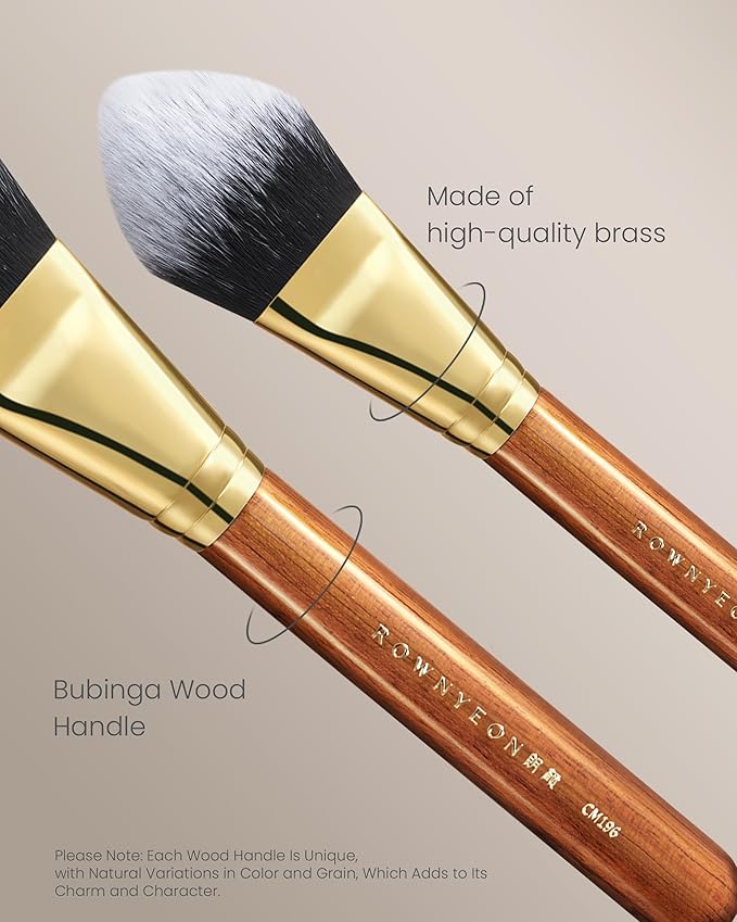 Desert Oak Series BloomFluff Powder Brush - 45mm Giant Heart-Shaped Face Brush for Setting Powder & Bronzer, Luxury Bubinga Handle (CM 196)-FemmiqueWomen