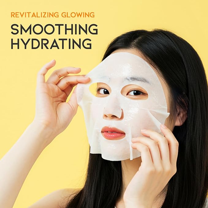 #OOTD Vitamin C Revitalizing Hydrating Sheet Mask (10pcs) - Face Mask Korean Skincare Facial Sheet Masks for Even-Looking Skin Tone & Radiance-FemmiqueWomen