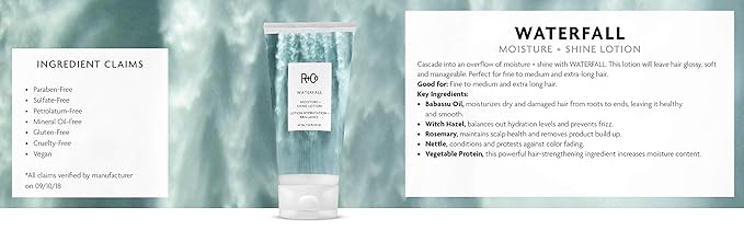 R+Co Waterfall Moisture and Shine Lotion | Lightweight Hair Hydration + Softness | Vegan + Cruelty-Free | 5 Fl Oz-FemmiqueWomen
