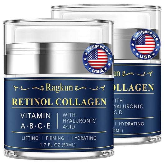 Retinol Cream for Face, Collagen Neck Creams for Tightening and Firming, Anti Aging Day & Night Facial Moisturizer for Women & Men, Instant Face Lift Wrinkle Cream 2-Pack-FemmiqueWomen