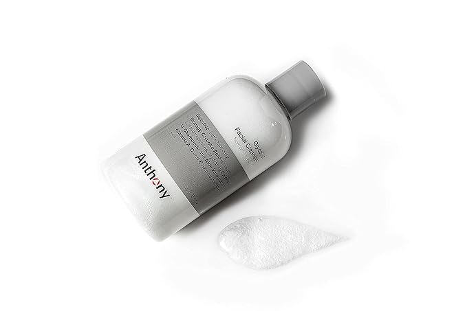 Anthony Glycolic Facial Cleanser for Men, Daily Exfoliating & Hydrating Face Wash, Shave Prep, Non-Foaming, Deep Cleansing, Gentle on Sensitive Skin, Removes Dirt & Oil, Smooths Texture, 8 Fl Oz-FemmiqueWomen