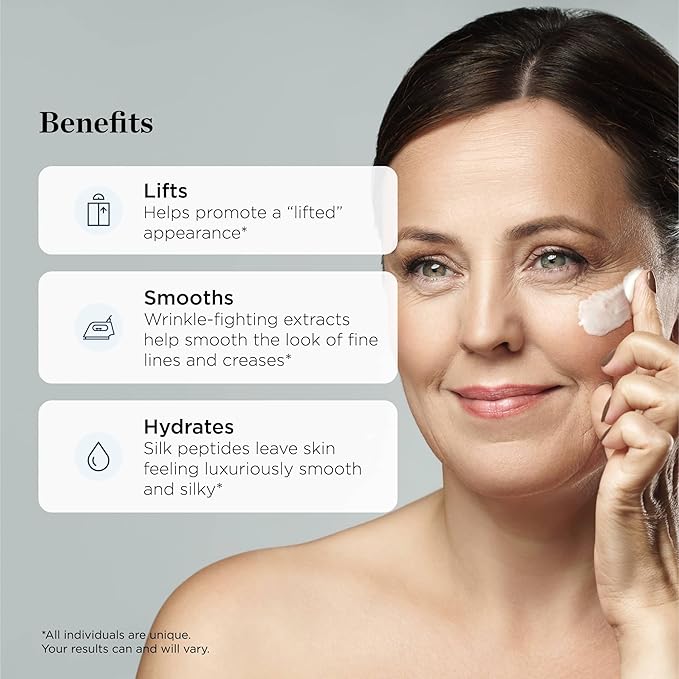 Beverly Hills MD Lift & Firm Sculpting Cream- Tighten & Tone Skin, Anti-Aging Lotion for Smooth, Moisturized Complexion- Lift and Smooth Face, Neck, Décolleté w/Silk Peptides, + Aloe Vera, Vitamin E-FemmiqueWomen