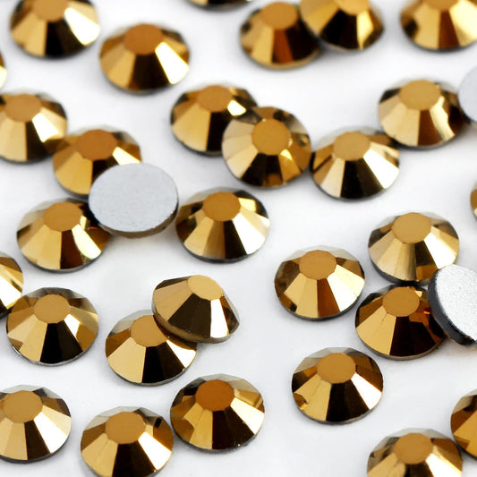 2000 PCS SS16 Flatback Rhinestones,12-Facet Diamond-Cut Glass Gems for Nail Art,Clothing,DIY Crafts,Glue-On Decoration Stones with Silver Backing,Aurum-FemmiqueWomen
