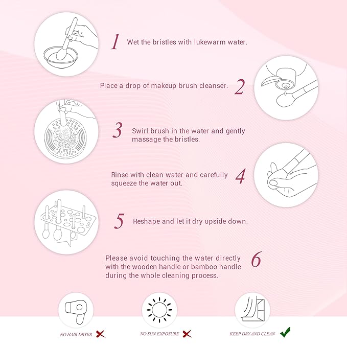 Jessup Makeup Brushes, Labeled Makeup Brush Set Premium Synthetic and Natural Hair Foundation Powder Concealer Eyeshadow Blending 15pcs Brush Kit, Rose Gold/Black T160-FemmiqueWomen