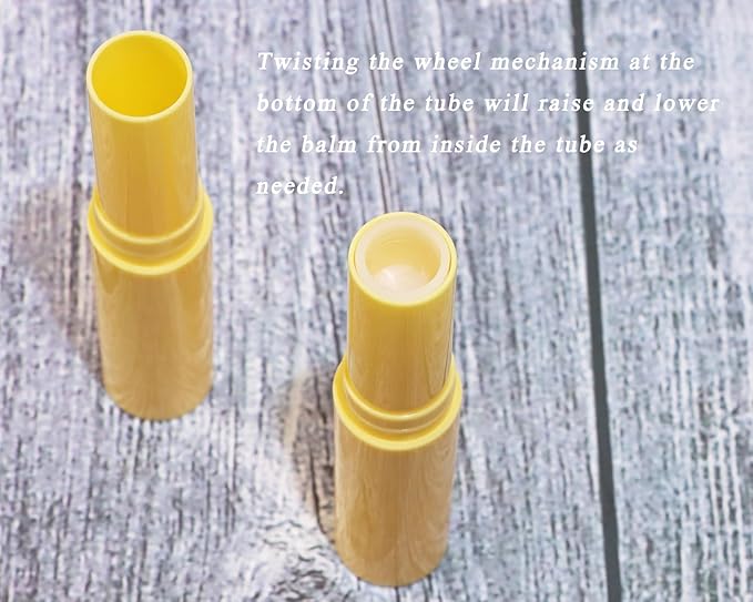 0.14oz Empty Flavored Lip Balm Container Tubes Plastic Homemade Moisturizing Lip Stick with Caps Bulk Fit for Women Adult DIY Making Supplies, 25 Count (Yellow)-FemmiqueWomen