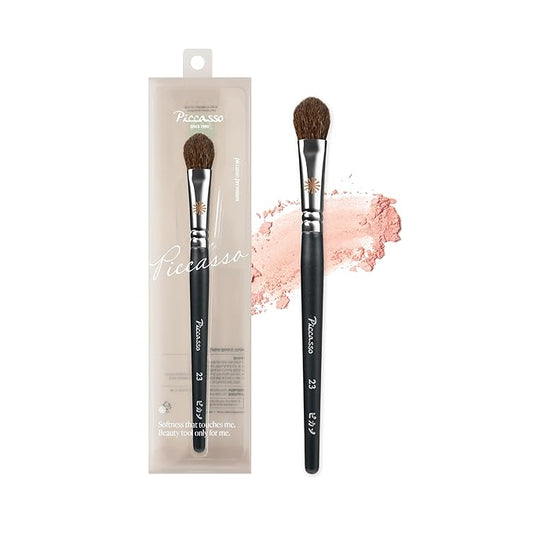 Piccasso 23 Small Blusher Brush – Precise Makeup Brush for Cheeks, Nose, and Chin, Soft Squirrel & Horse Hair for Delicate Application, Detail Face Brush for Daily Use, Korean Professional Beauty Tool-FemmiqueWomen