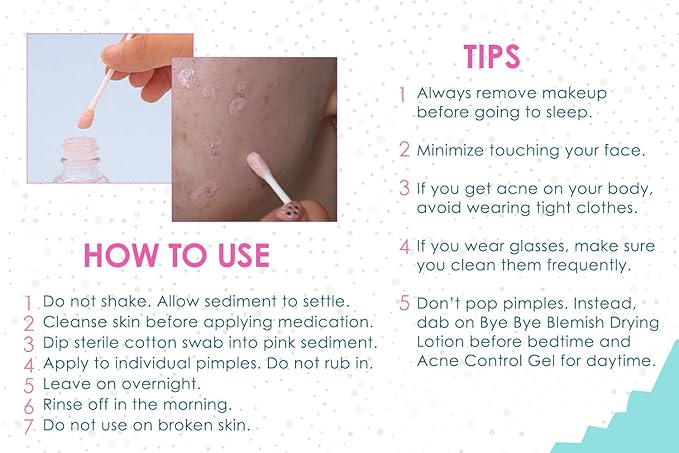 Bye Bye Blemish Acne Drying Lotion, Reduce Pimples Overnight, On-the-Spot Pimple Treatment, Beauty Skincare Essential - 1oz. (3 Pack)-FemmiqueWomen