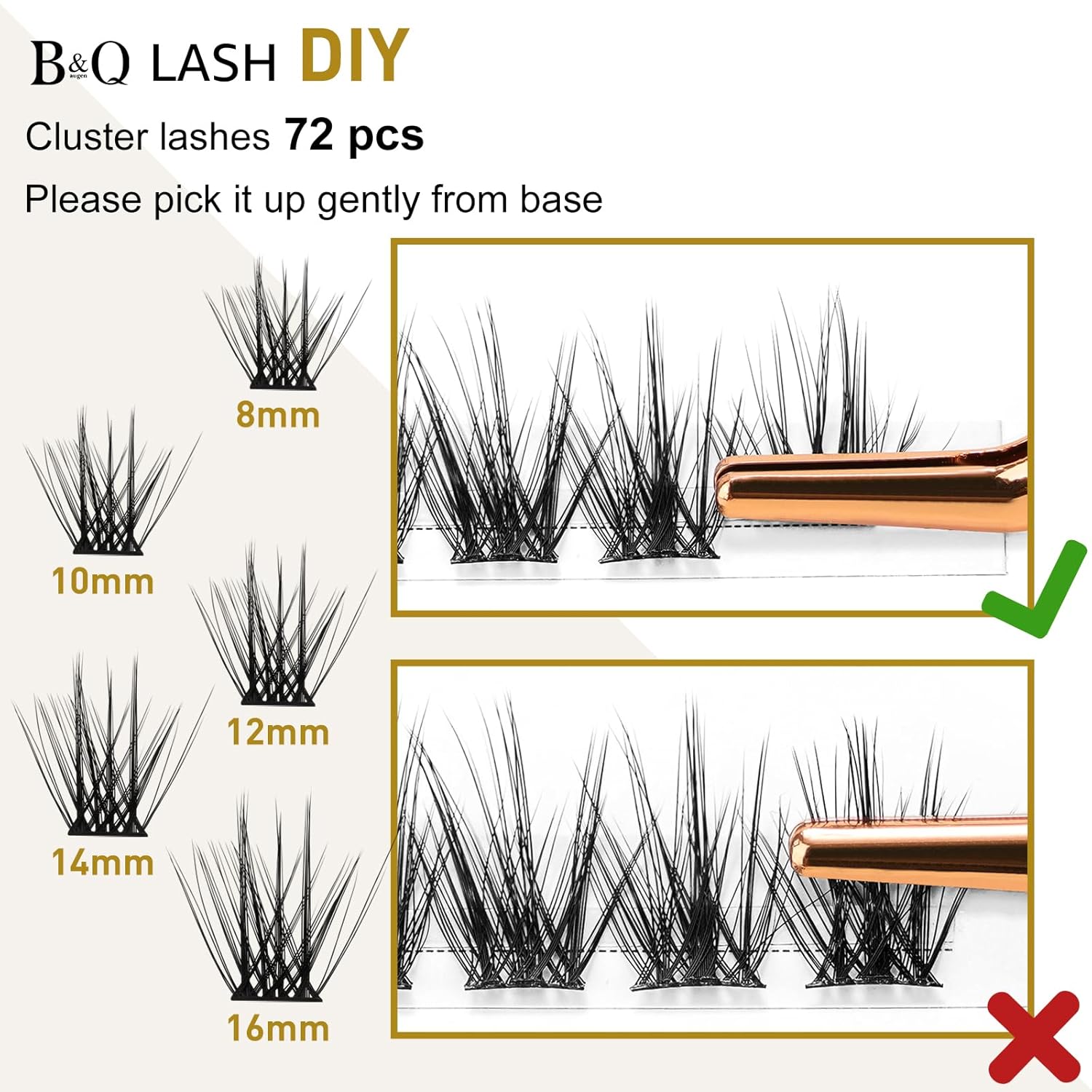 Lash Clusters B20 Mixed Tray Manga Lashes 72 Clusters Lashes B&Qaugen LASH DIY Eyelash Extensions C D Curl Wispy Spiky Eyelash Clusters Extensions Individual Lashes Cluster at Home (B20,D-8-16MIX)-FemmiqueWomen