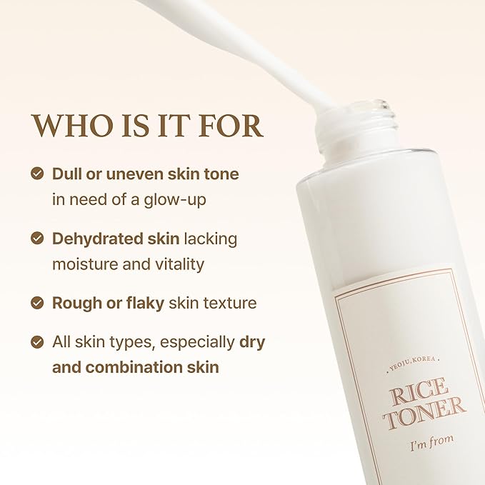 I'm from Rice Toner for Sensitive Skin, Rice Extract from Korea, Glow Essence with Niacinamide, Hydrating, Vegan, Alcohol Free, Fragrance Free, Peta Approved, K Beauty Toner, 5.07 Fl Oz-FemmiqueWomen