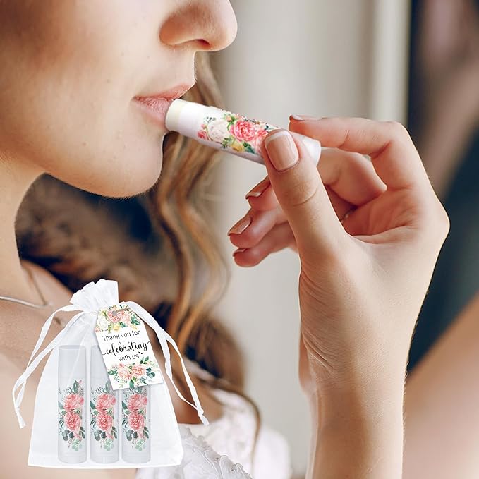 100 Pack Thank You Gifts Lip Balm Bulk Party Supplies Employee Appreciation Gifts for Guests Wedding Bridal Shower Bachelorette Gifts Baby Shower Favors for Coworkers Women Homeless Nurse-FemmiqueWomen