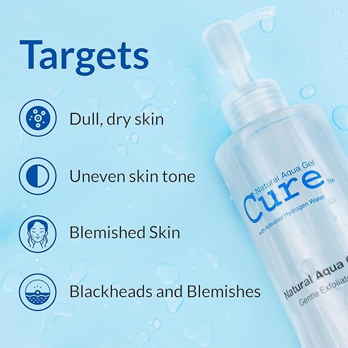 Cure by Toyo | Aqua Gel Gentle Exfoliator | Clear and Softer Skin | Non-Abrasive Face and Body Cleanser | Sensitive Skin | 3 Pack-FemmiqueWomen