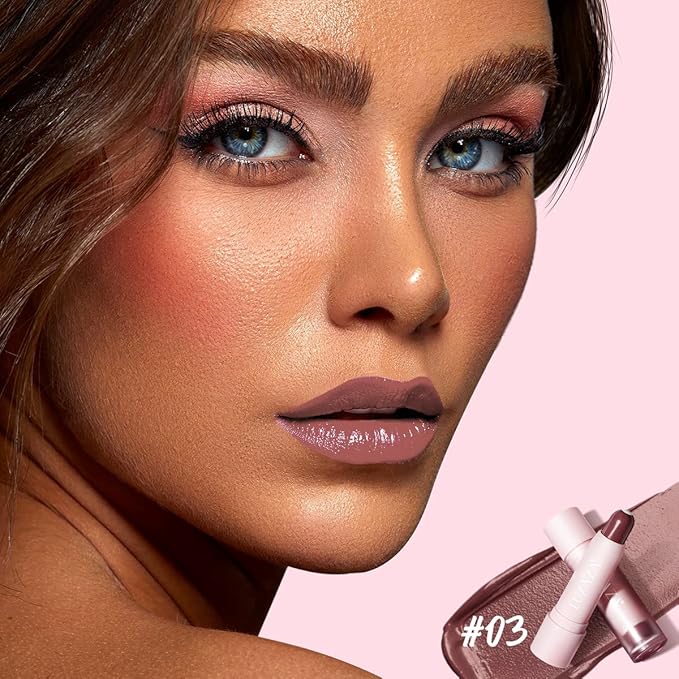 2PCS Tinted Lip Balm, Natural Semi-Gloss Finish, Hydrating Coloring 2 in 1 Lip Stick for Girls & Women 01&03-FemmiqueWomen