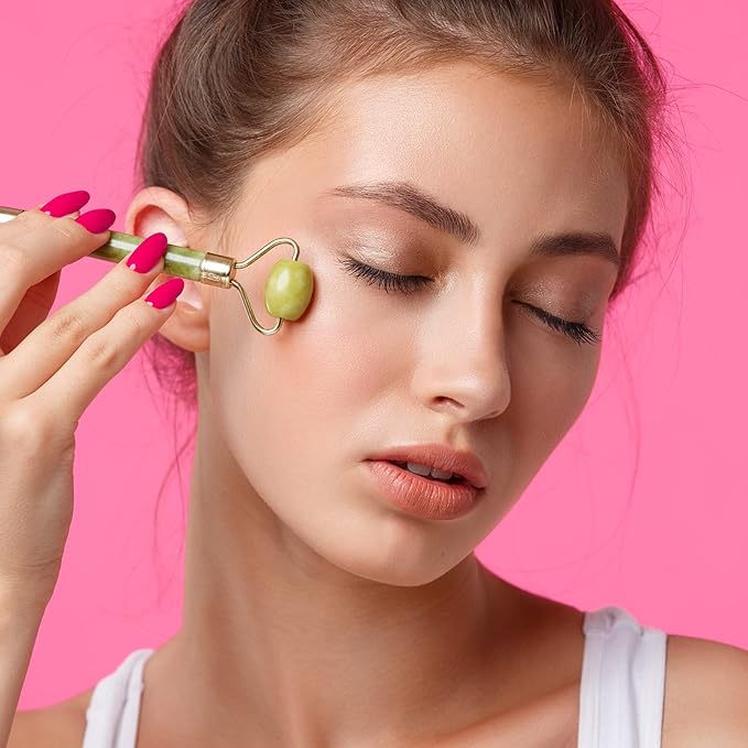 Bulex 100% Natural Jade Face Roller/Anti Aging Jade Stone Massager for Face & Eye Massage - Make Your Face Skin Smoother and Looks Younger-FemmiqueWomen
