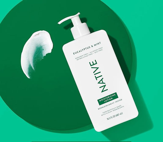 Native Body Lotion Contains Naturally Derived Plant-Based Moisturizers for Women and Men | Restores Dry Skin, Eucalyptus & Mint, 16.5 fl oz-FemmiqueWomen