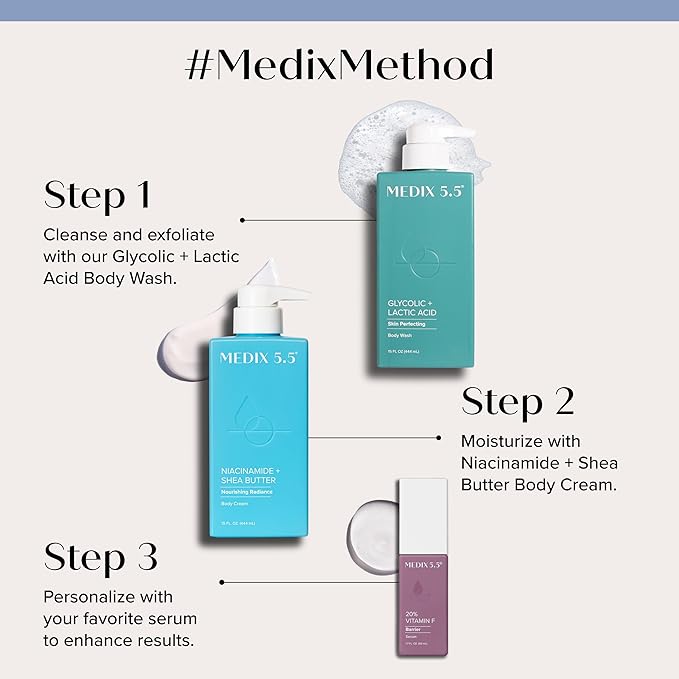 MEDIX Fragrance Free Niacinamide Face Moisturizer + Shea Butter Cream For Face & Body Lotion | Anti Aging Skin Care Firming Cream For Wrinkles, Dark Spots, Large Pores, 15 Fl Oz-FemmiqueWomen