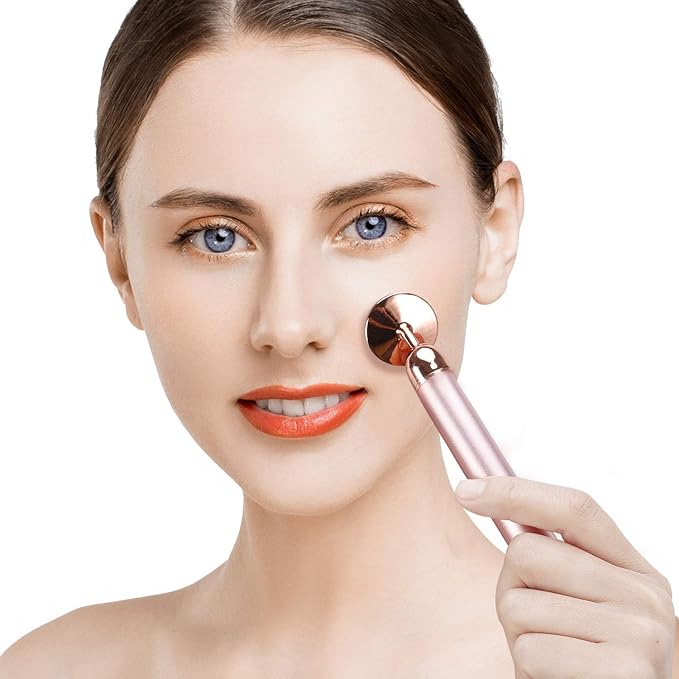 3-IN-1 Electric Jade Roller 3D Roller Facial Roller & Face Massager, Rose Quartz-FemmiqueWomen