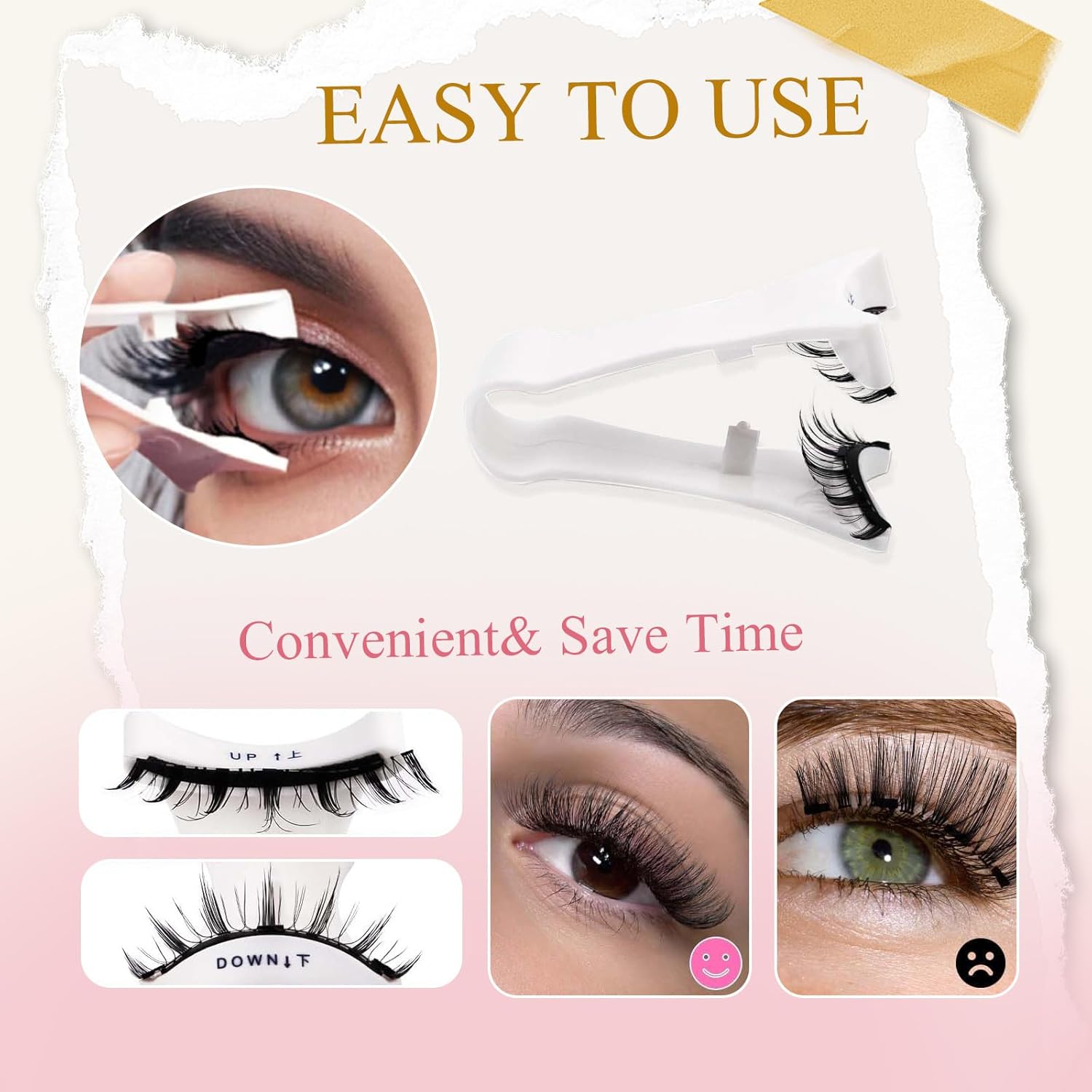 Ealra Craft Magnetic Eyelashes with Applicator,Lumentes Magnetic Eyelashes,3D Soft Flex,Reusable No Glue Needed Soft Lashes for Wmen with All-Day Wear(Natural#04+Simple#06)-FemmiqueWomen