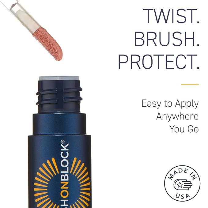 Brush On Block Sun Shine Protective Lip Oil SPF 30, Mineral Protection from UVA/UVB & Blue Light, Hydrating, Cruelty-Free, Gluten-Free, & Vegan, Coral-FemmiqueWomen