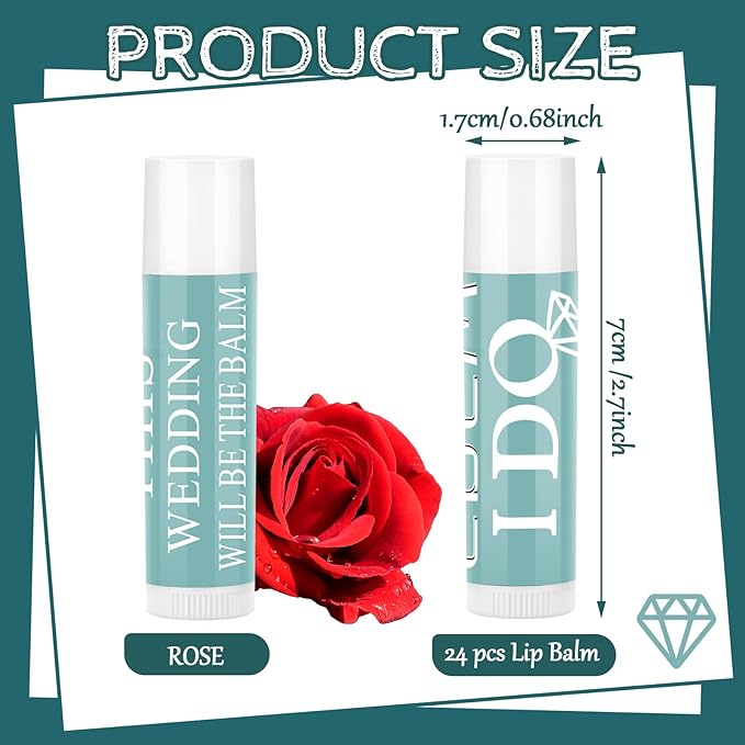 24 Pcs Bachelorette Lip Balm I Do Crew Wedding Party Gifts Bachelorette Lip Balm Gift Wedding Favors for Bachelorette Wedding Party Guest Supplies (Green)-FemmiqueWomen