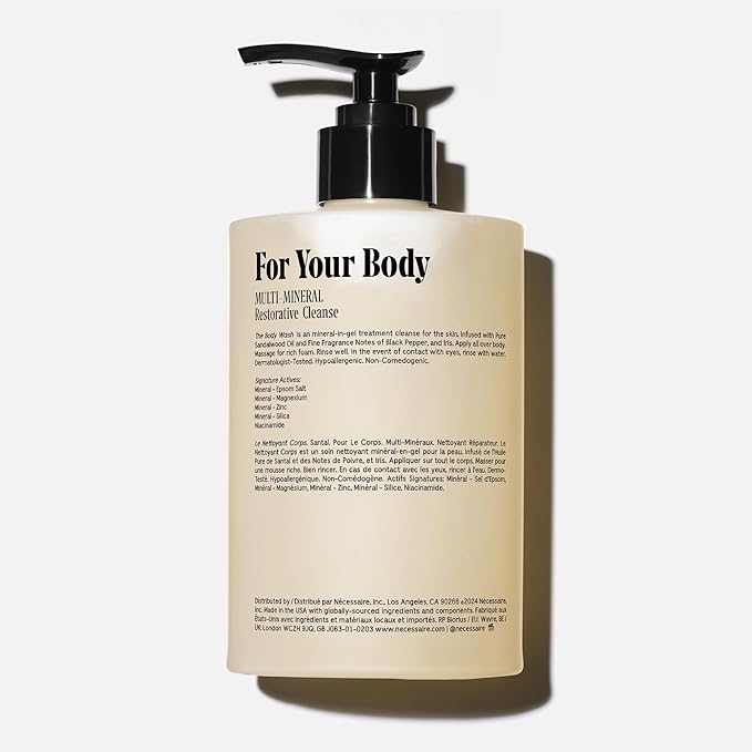 Nécessaire The Body Wash Santal. Natural Body Wash for Women & Men, Therapeutic Shower Gel with Epsom Salt + Minerals. Gel Cleanse,16.9 fl oz.-FemmiqueWomen