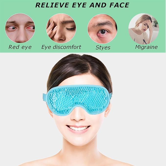 2PCS Gel Eye Mask, Reusable Hot Cold Therapy Eye Mask, for Puffy Eyes, Dark Circles, Headaches, Migraine, Stress Relief-FemmiqueWomen