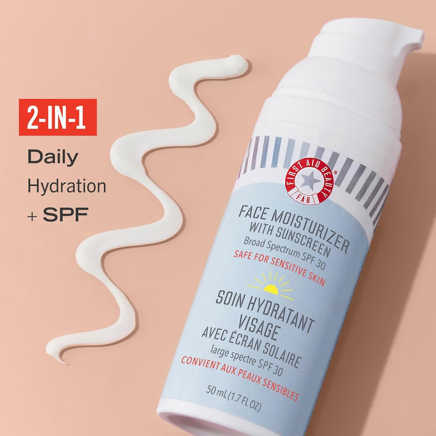 First Aid Beauty Ultra Repair Face Moisturizer with Sunscreen, SPF 30 – 2-in-1 Sun Protection + Daily Hydration – 1.7 oz-FemmiqueWomen