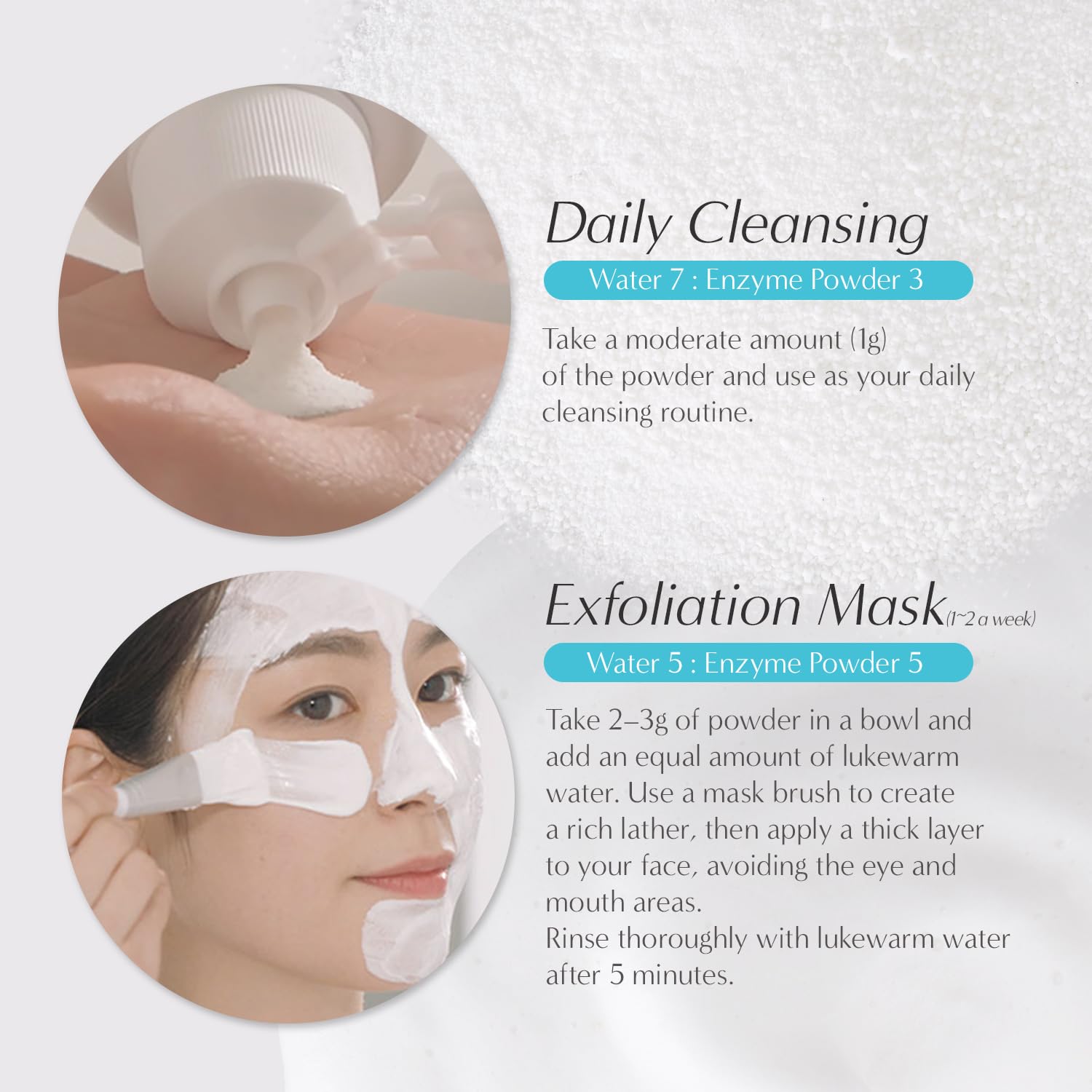 Petitfee B-Glucan Enzyme Wash, Facial Cleanser, Cleansing Powder with Papaya Extract Papain, Rice Ferment Extract for Gentle, Daily Exfoliation, Powder Soap, Cleansing Mask (80g (2.82o.z))-FemmiqueWomen