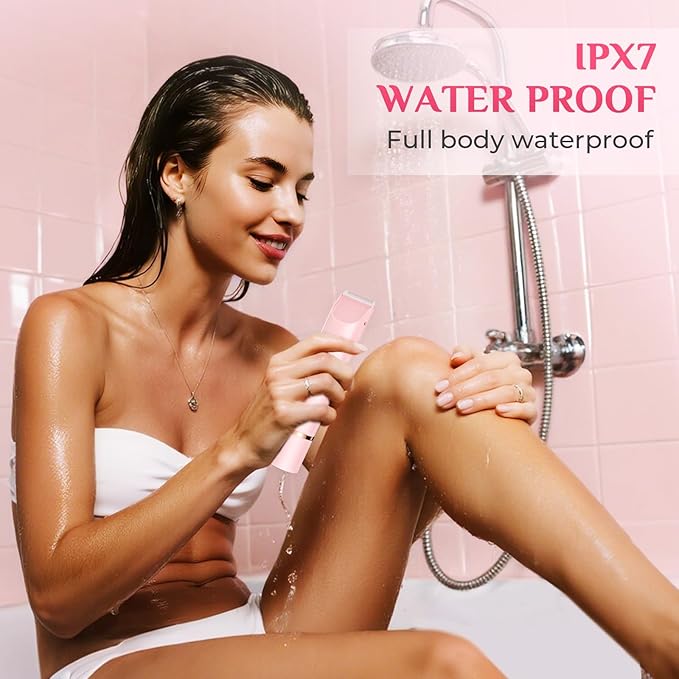 2025 New 2-in-1 Electric Bikini Trimmer for Women - Dual Head Electric Razor,Waterproof Painless Bikini Shaver, Pubic Hair Trimmer for Private Area & Body Hair, Pink-FemmiqueWomen