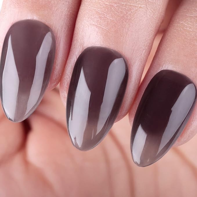 Jelly Gel Nail Polish, Jelly Black Nail Polish Gel Translucent Sheer Spring Summer Neutral Nail Gel Polish Soak off UV LED Light for Nail Art DIY Manicure 0.5 Fl Oz