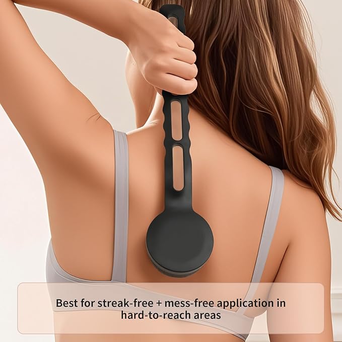 docolor Self Tanner Back Applicator, Plastic Long Handle Back Tanning Applicator Large Body Makeup Brush Vegan & Cruelty Free Self Tanner Brush For Self Tanner, Sunscreen, Bronzer, Foundation-FemmiqueWomen