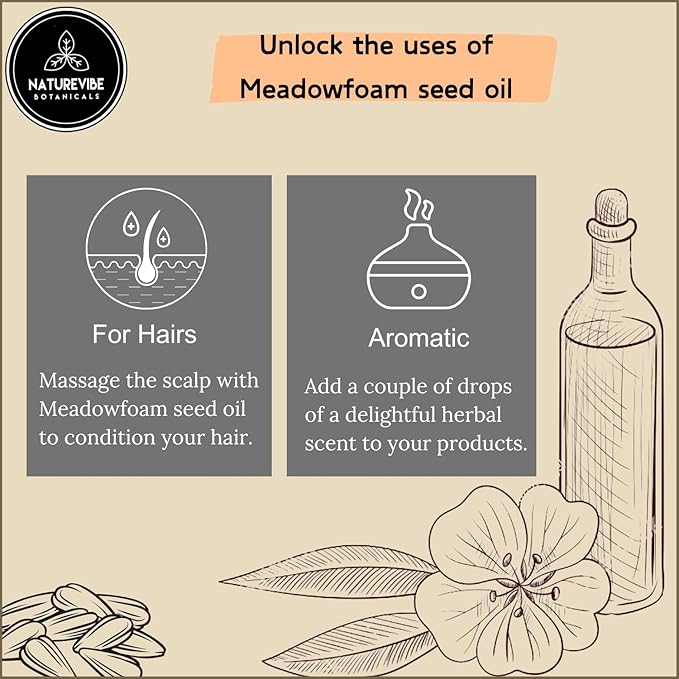 Naturevibe Botanicals Meadowfoam Oil 32 Ounces | 100% Pure and Natural | Great for Skin Care and Hair Care-FemmiqueWomen