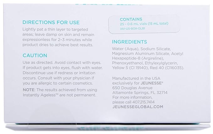 Instantly Ageless Facelift in A Box - Instant Eye Bag Remover Puffiness -1 Box of 25 Vials - Instant Under Eye Bags Remover - Wrinkle Tightener - Instant Wrinkle Remover for Face Instant Lift-FemmiqueWomen