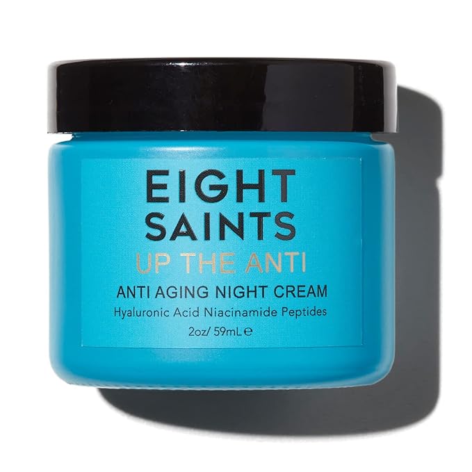 Eight Saints Skin Care Up the Anti Night Cream Face Moisturizer to Reduce Fine Lines and Wrinkles, Natural and Organic Anti Aging Cream For Face & Neck with Niacinamide and Hyaluronic Acid, 2 Ounces-FemmiqueWomen