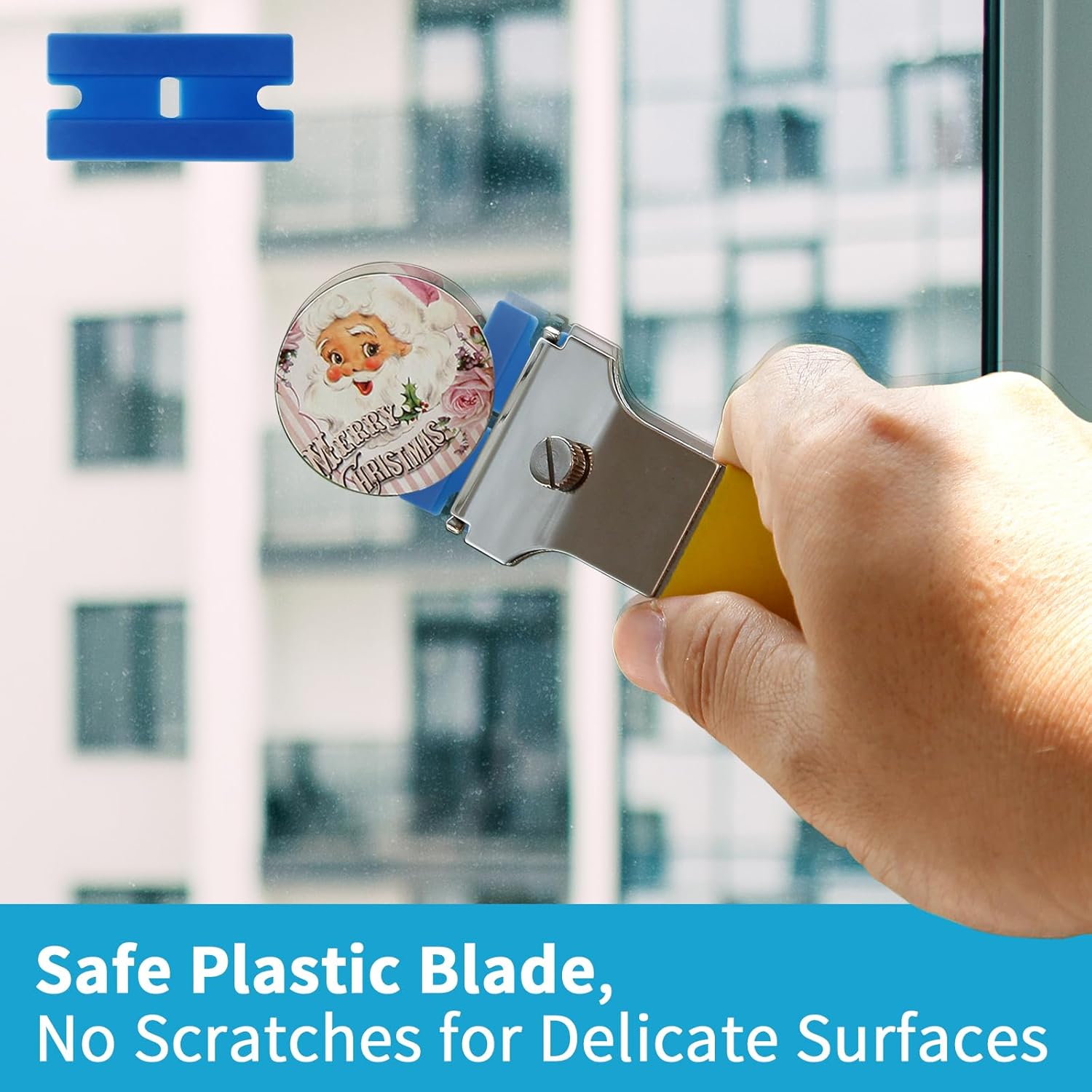 2 Pack Razor Blade Scraper, Multi-Purpose Cleaning Remover Tool, with 10 Metal & 10 Plastic Blades, for Glass Caulk, Adhesive, Wall, Stovetop, Paint, Window, Sticker, Tile, Label Decals-FemmiqueWomen