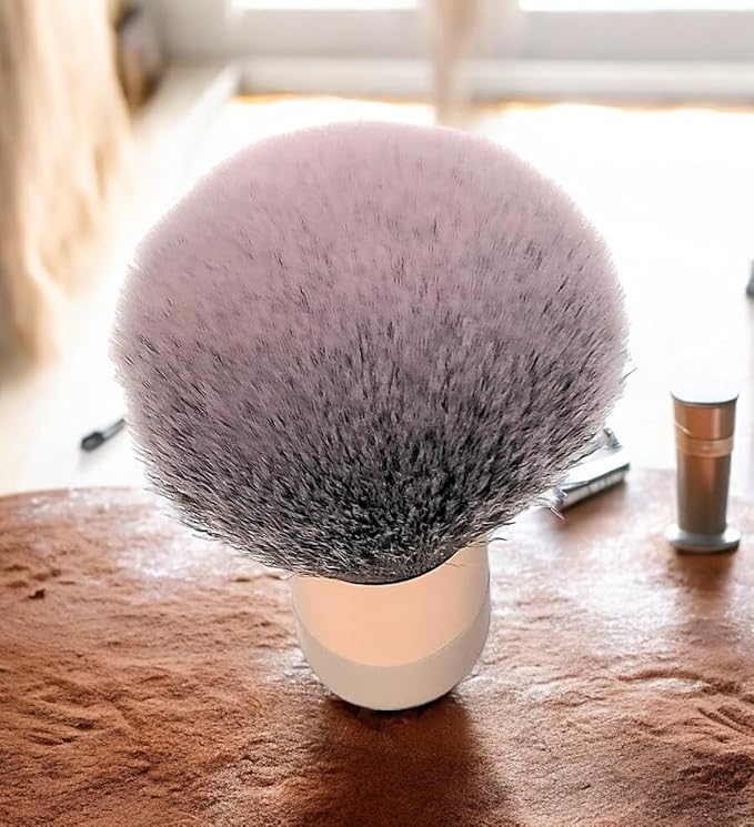 Luxurious and Large Soft Fluffy Powder Brush, Use as a Spray Tan Finishing Tool, Multipurpose Face and Body Barber and Beauty Tool, Large Kabuki Brush by BevyGold (Rosegold)-FemmiqueWomen