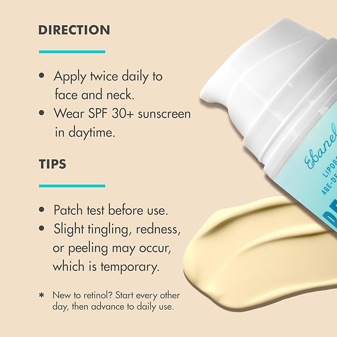 Ebanel Retinol Cream for Face 3.5 oz, Moisturizer with Collagen, Peptides, Ceramides, Hyaluronic Acid, Vitamin C & B5, Firming Anti Aging Face Cream for Wrinkles, Fine Lines, Dark Spots, Day & Night-FemmiqueWomen