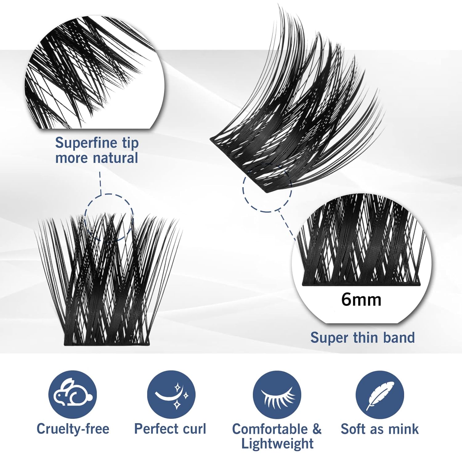 Lash Clusters 80 Clusters DIY Eyelash Extension Volume Lightweight Comfortable Handmade Reusable Individual Lashes False Eyelashes DIY at Home (Volume-14mm)-FemmiqueWomen