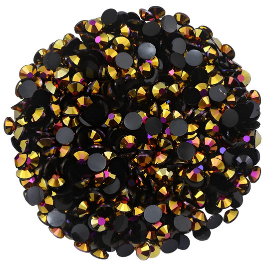 1440 Pcs SS20 5mm Flatback Rhinestones for Nails Art Crafts Glitter Round Shine Gems AB Crystals DIY Clothes Shoes （Black-Bottom RoseRed AB）-FemmiqueWomen